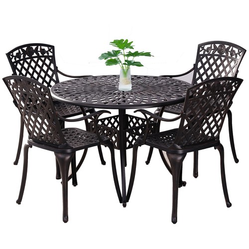 Piece patio dining set cast - 5,